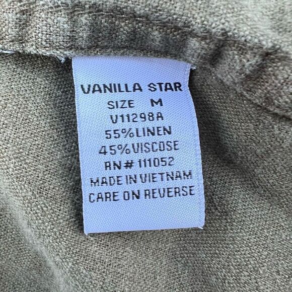 Vanilla Star, Sleeveless Button up Front Tie Acid Wash Crop top Juniors’ Medium - Picture 8 of 9